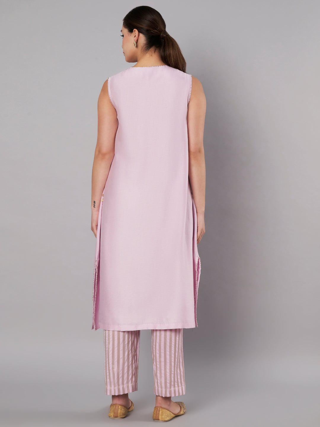 Open Bloom Kurta Set - Pastel Lilac