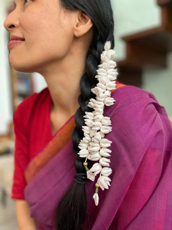 Off White Mogra Gajra Long