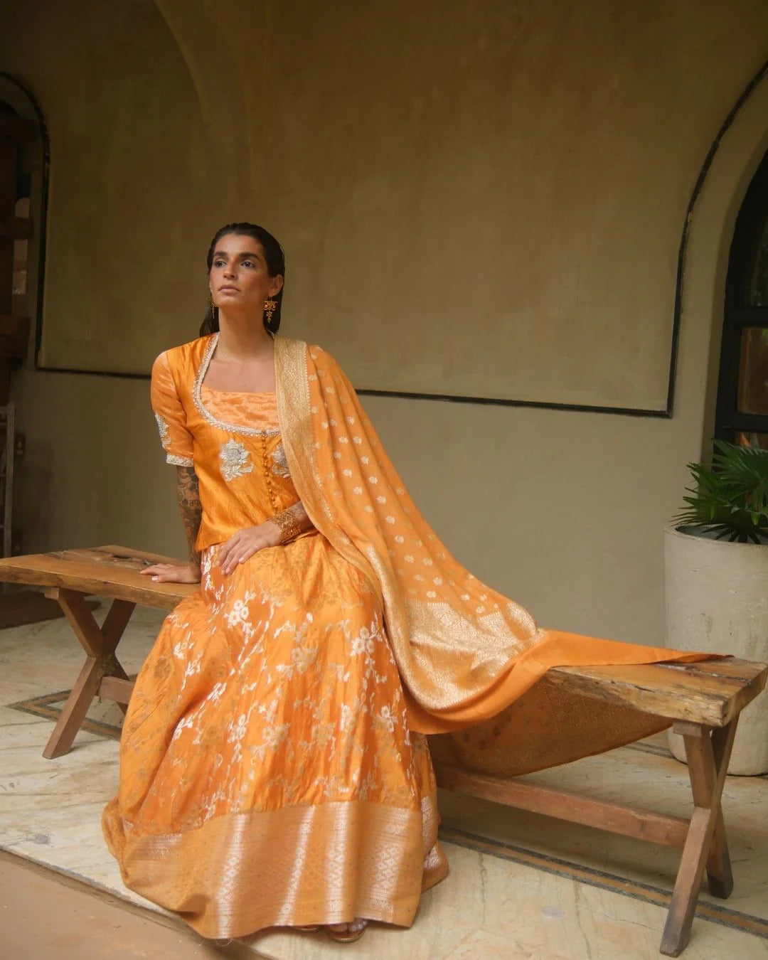 Top With Skirt and Dupatta