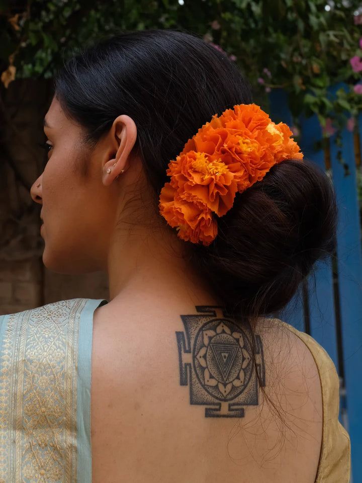 Orange Genda Phool Gajra