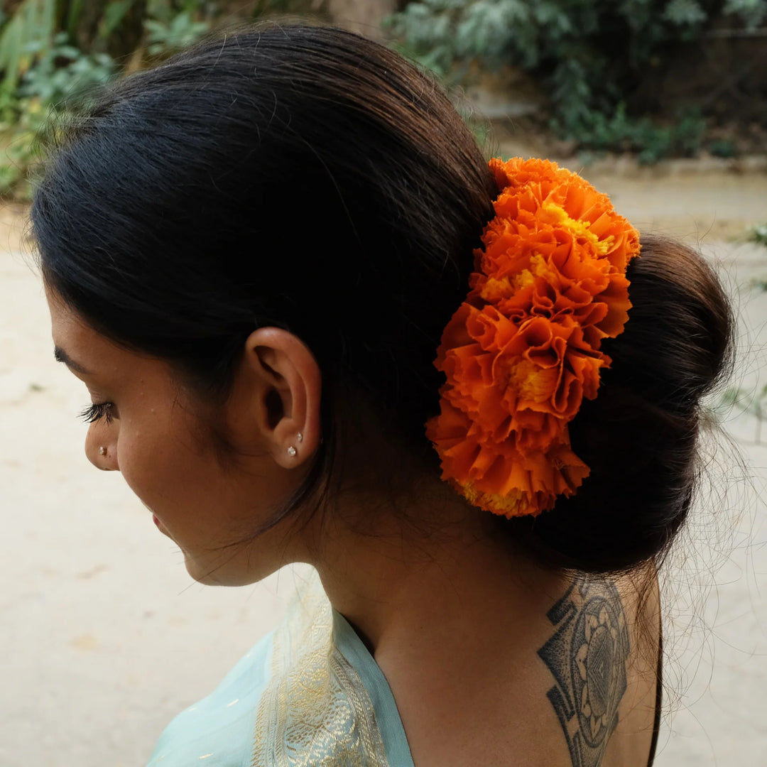 Orange Genda Phool Gajra