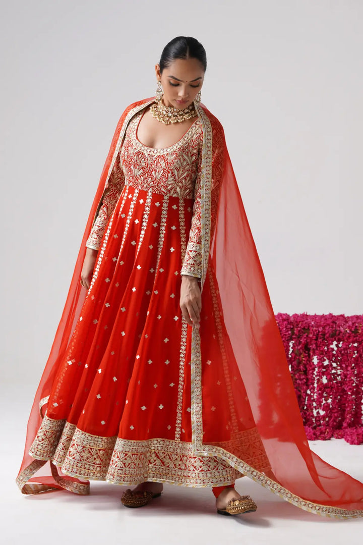 Dilruba - Kalidaar Set - Orange