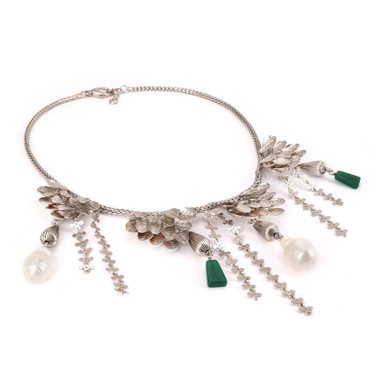 Forest Flower Silver Neckpiece