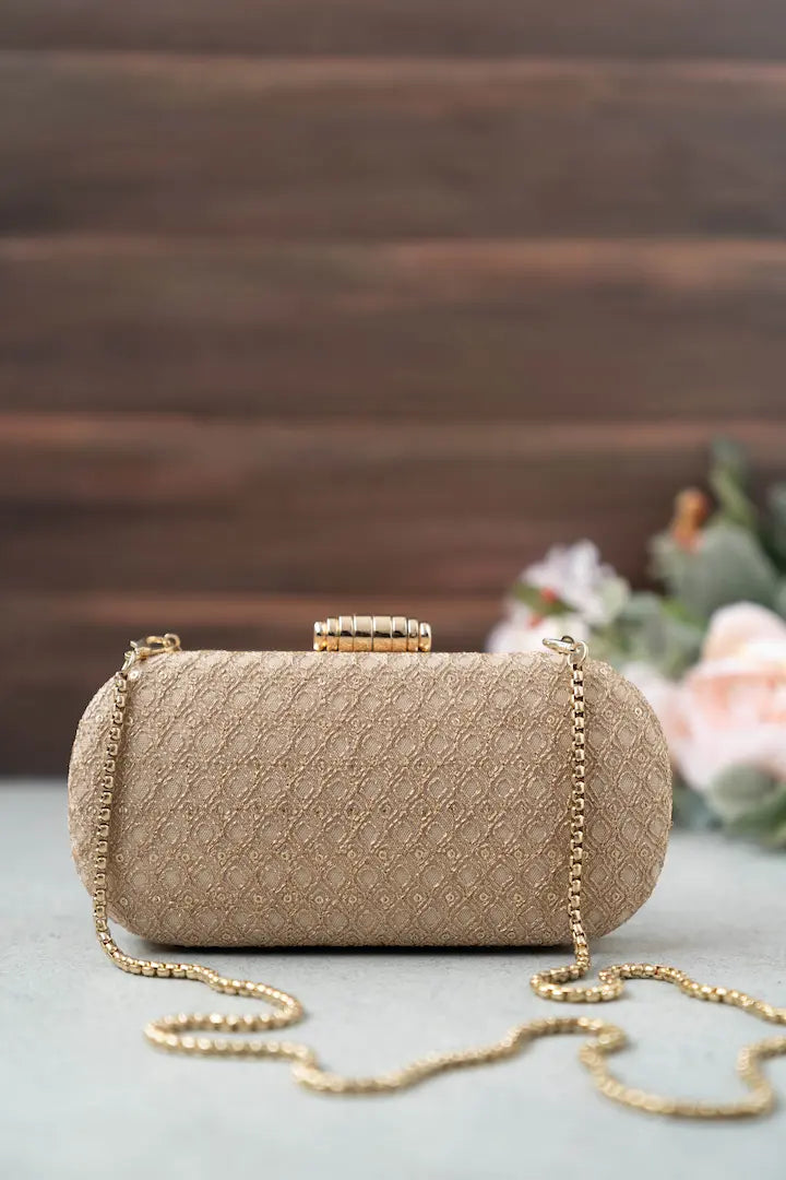 Oro Gold Sequin Capsule Clutch