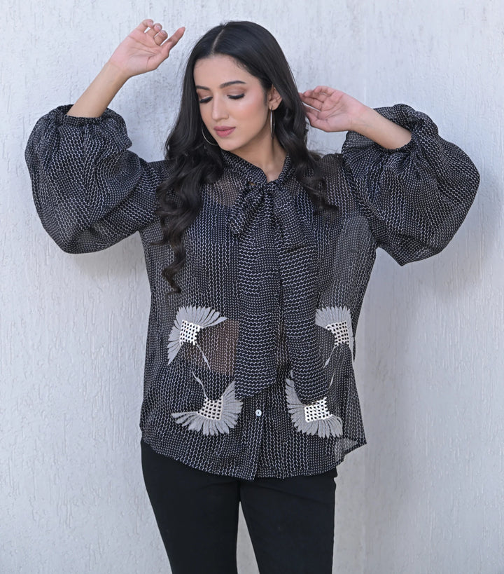 Onyx Wing BowTie Shirt