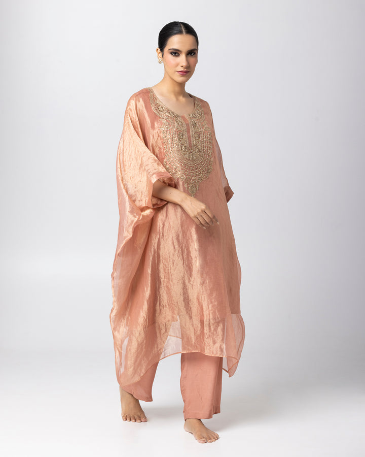 blush pink cotton silk pant