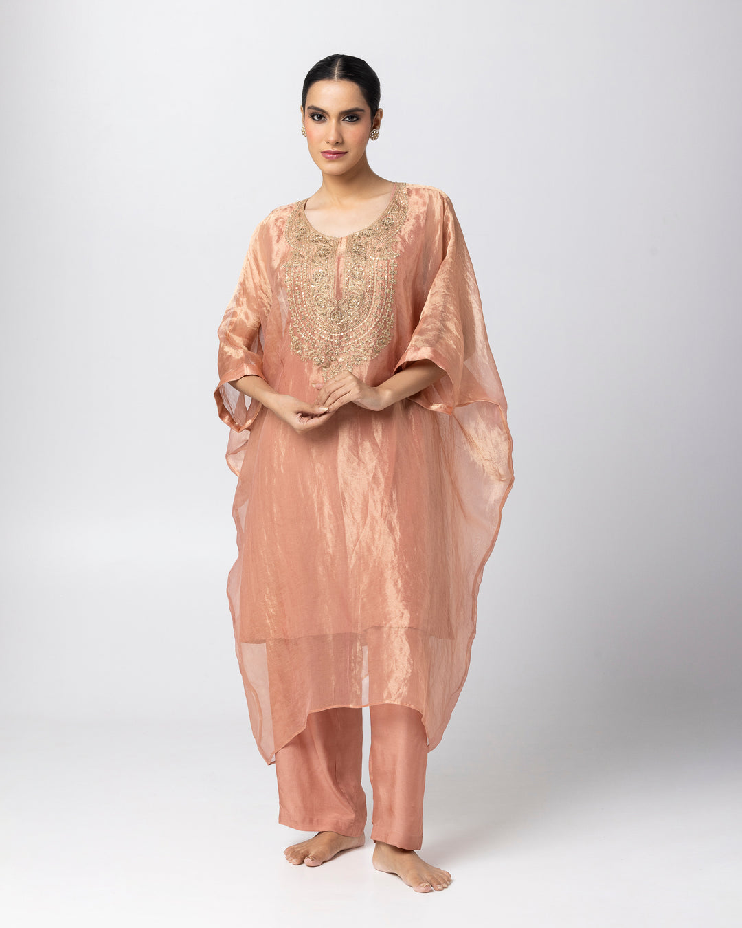 blush pink cotton silk pant