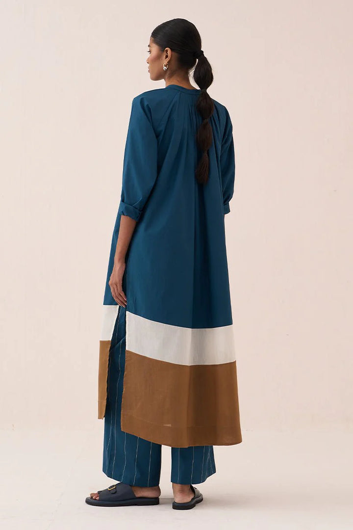 Panel Gather Neck Shirt Co-Ord (Set Of 2)