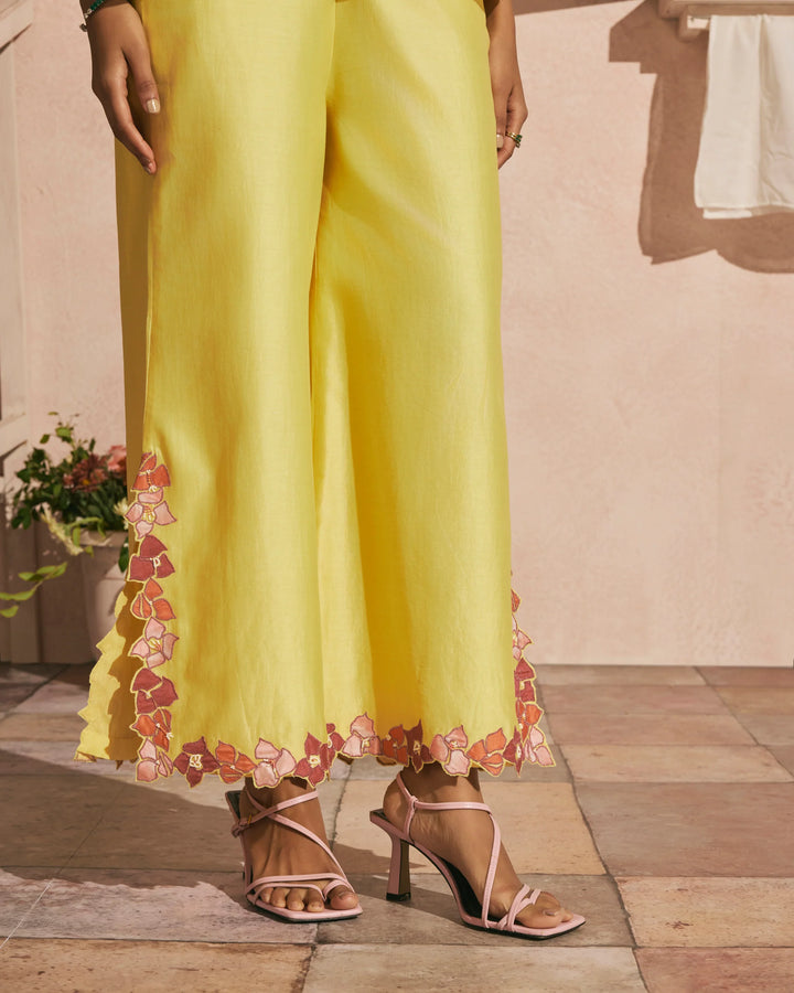 Butter Yellow Bougainvillea Pants