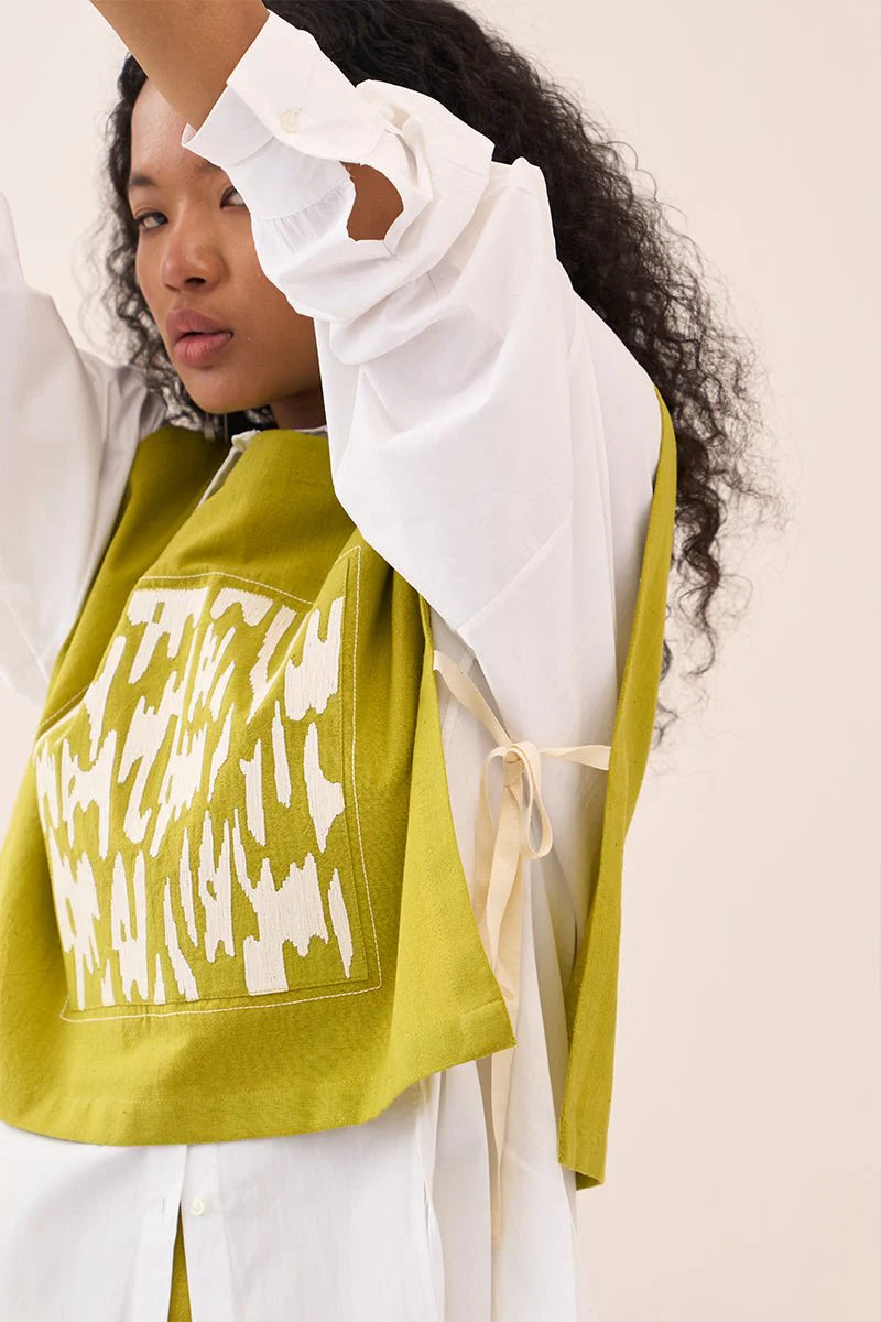 Patch Emb. Crop Overlay Shirt