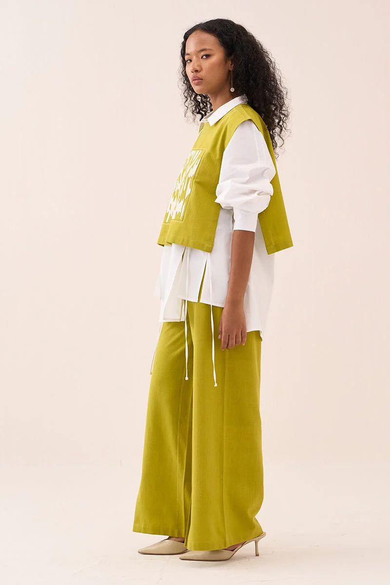 Patch Emb. Crop Overlay Shirt