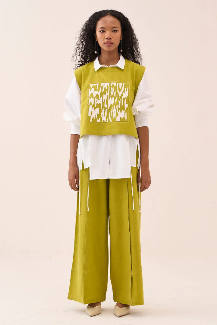 Patch Emb. Crop Overlay Shirt