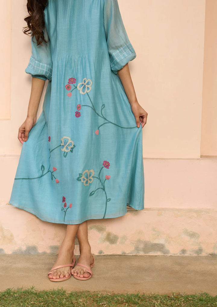 Powder Blue Applique Dress