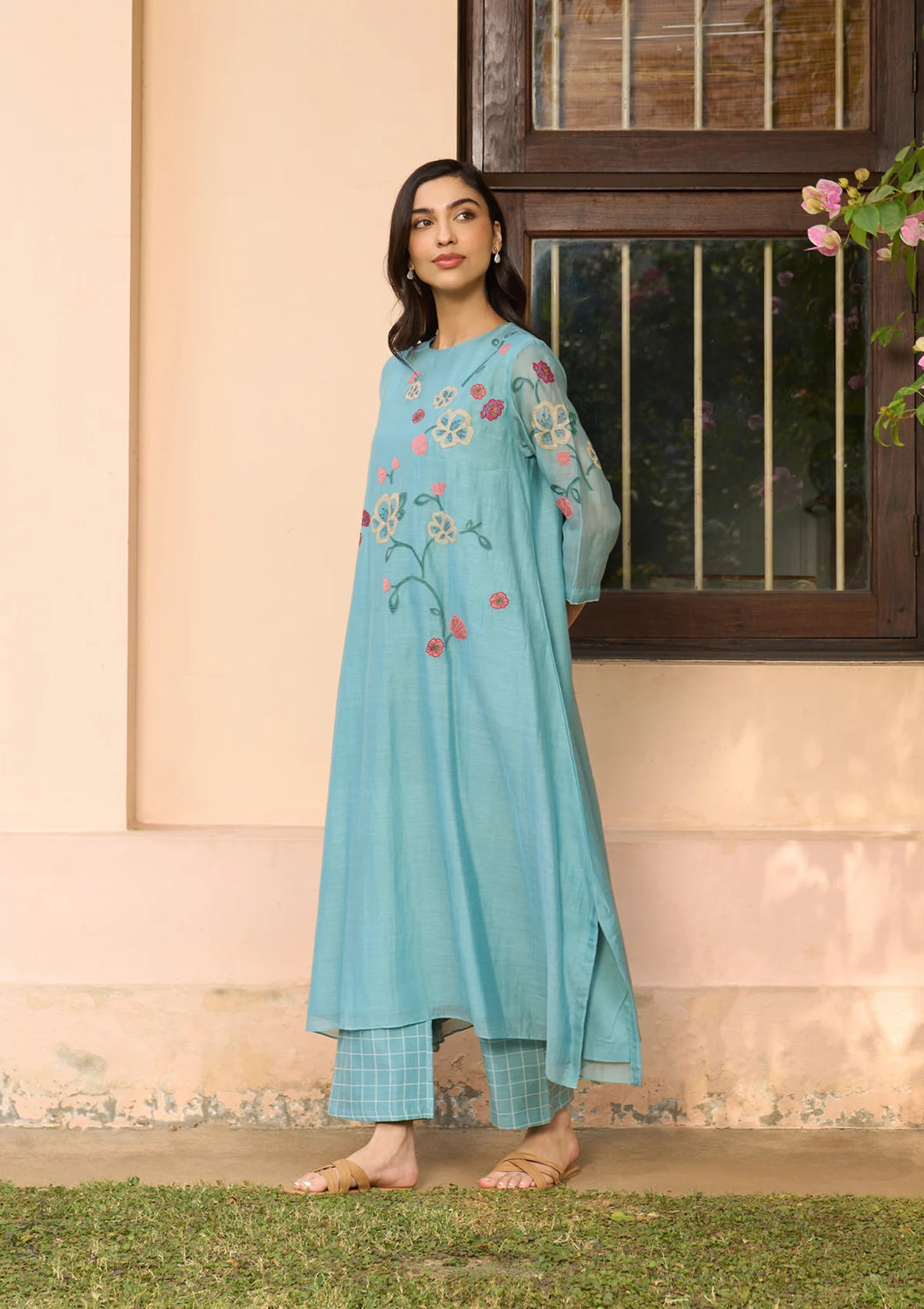 Powder Blue Applique Co-ord Set