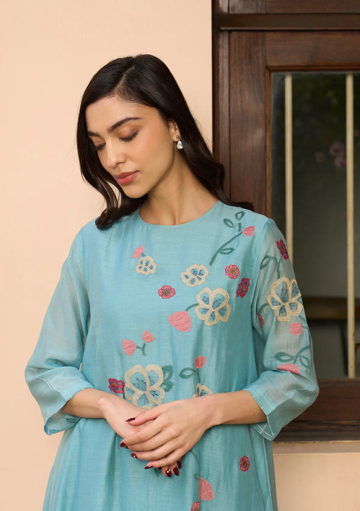 Powder Blue Applique Co-ord Set