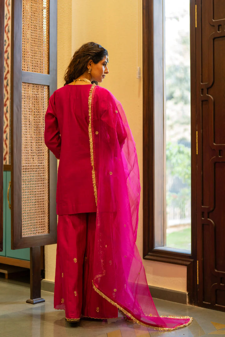 Pink Boota Aari Sharara