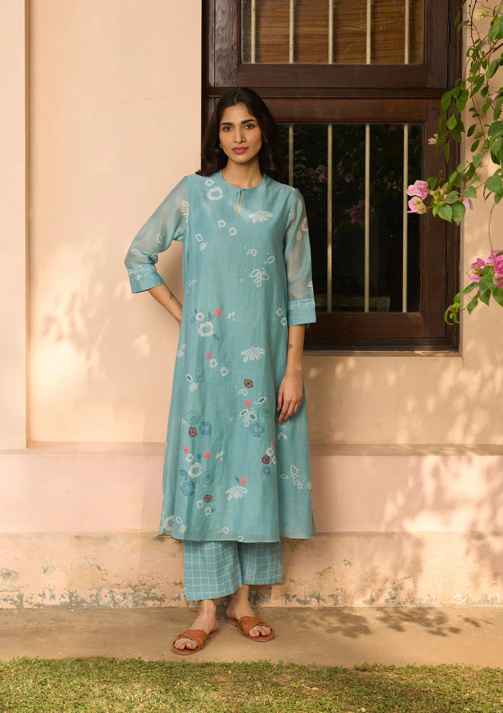 Powder Blue Floral Co-ord Set