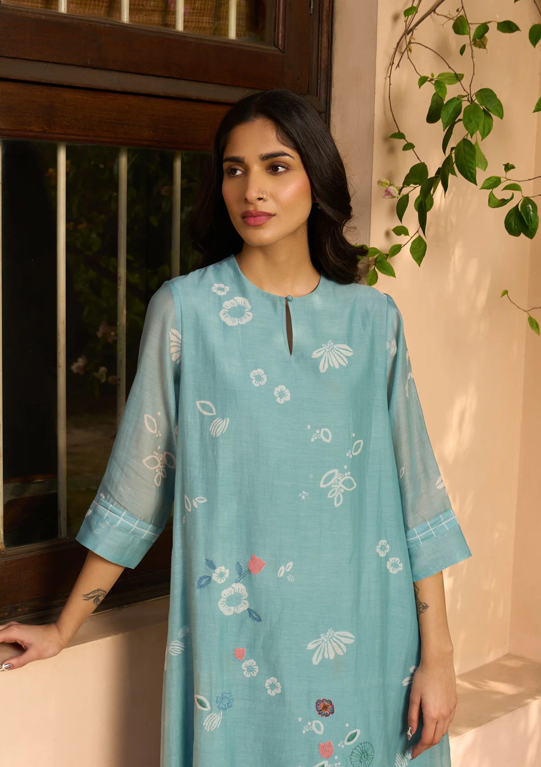 Powder Blue Floral Co-ord Set