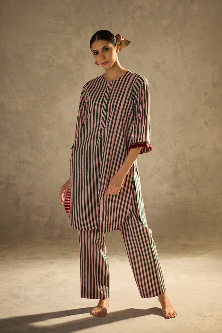 Pink N Green Stripe Set