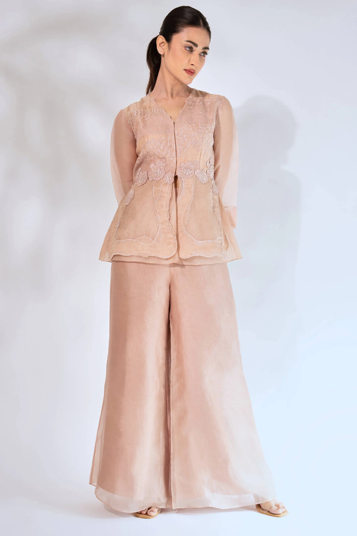 Peach Wave Peplum Top