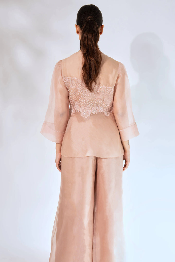 Peach Wave Peplum Top