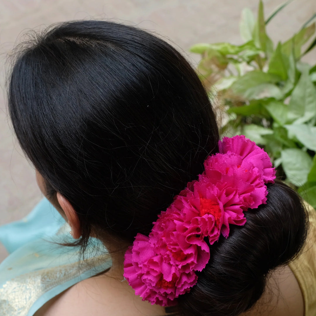 Pink Genda Phool Gajra
