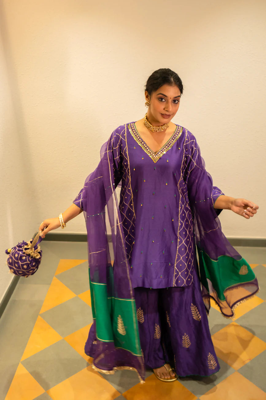 Purple metallic Sharara