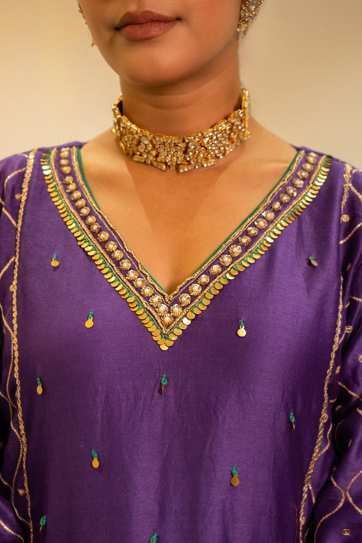 Purple metallic Sharara