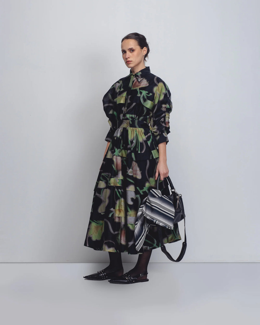 Paron Print Pleated Dress