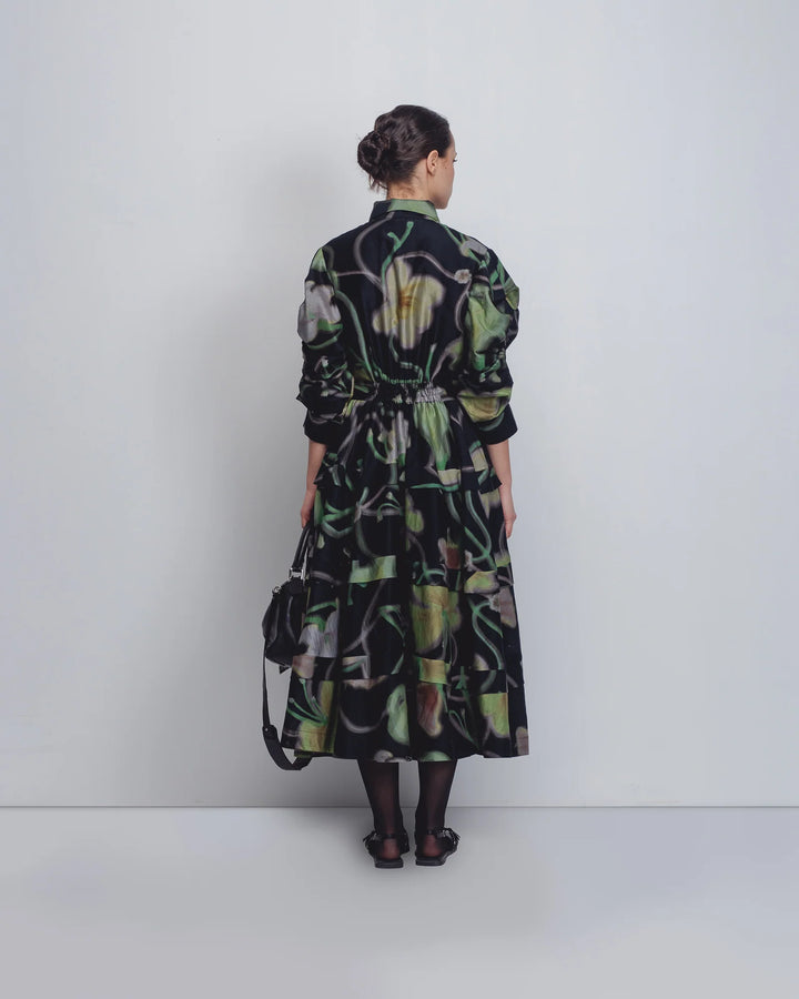 Paron Print Pleated Dress