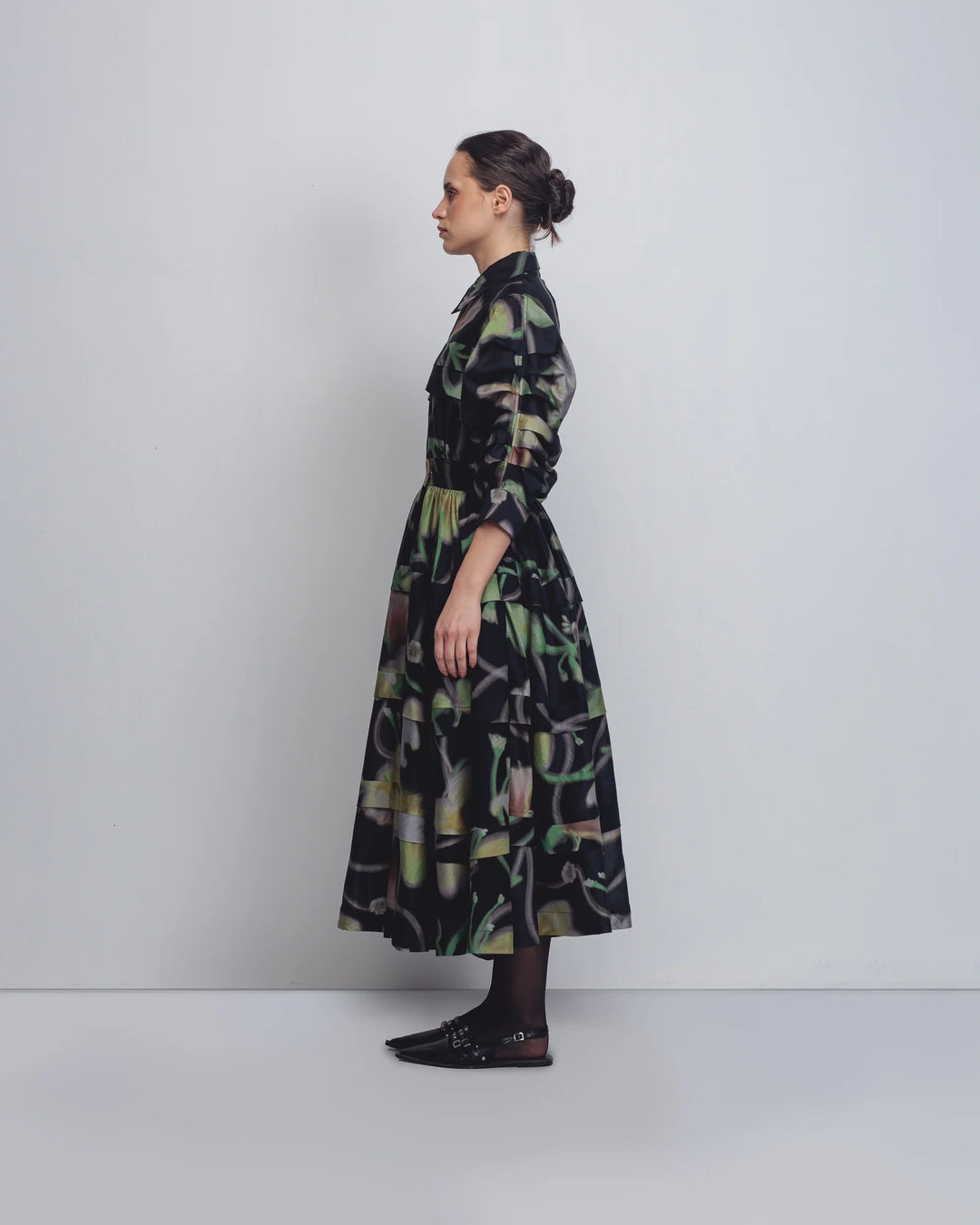 Paron Print Pleated Dress