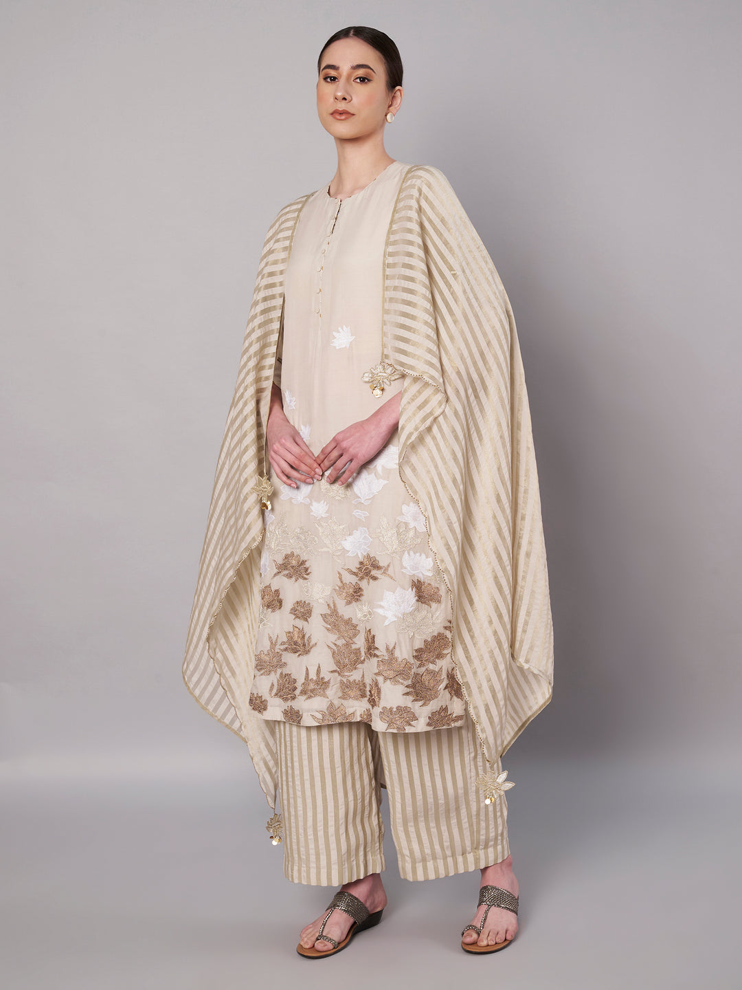 Petal Promise Kurta Set - Ivory
