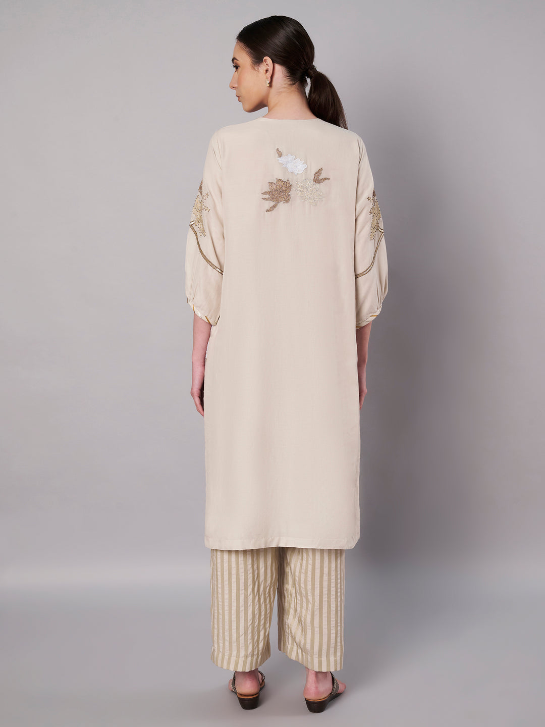 Petal Promise Kurta Set - Ivory