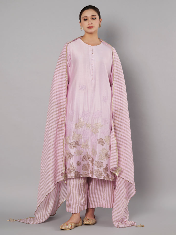 Petal Promise Kurta Set - Pastel Lilac