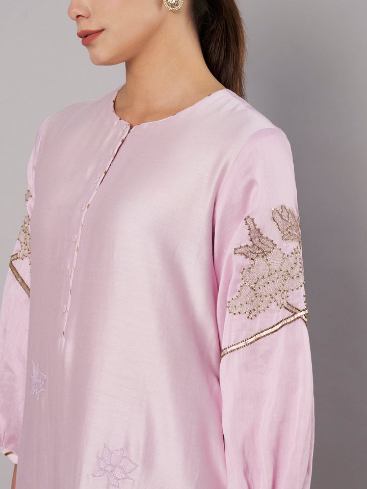Petal Promise Kurta Set - Pastel Lilac