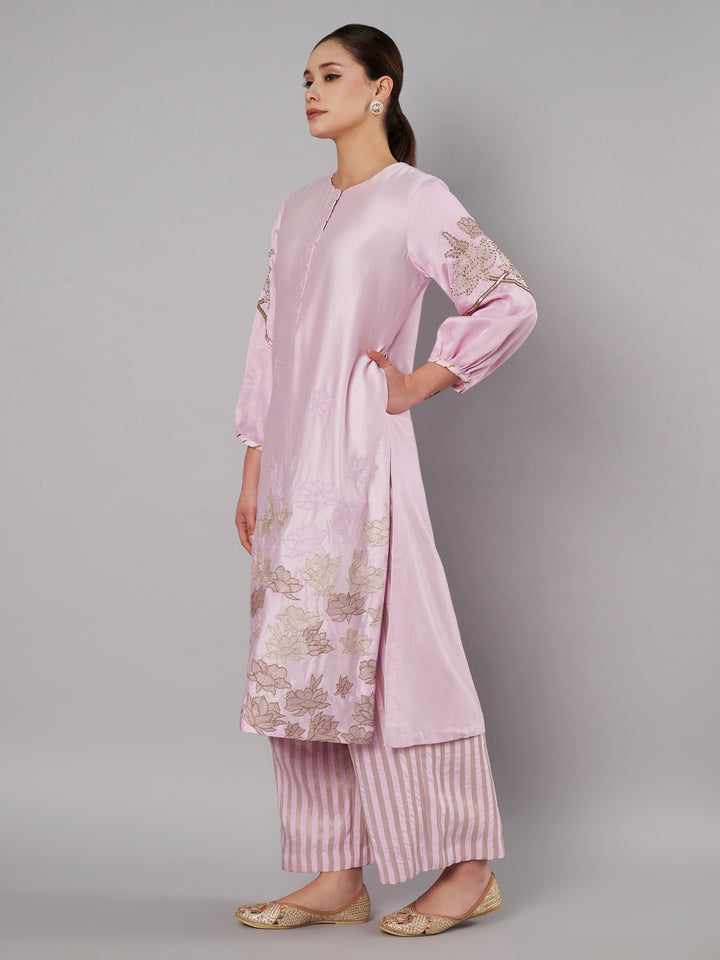 Petal Promise Kurta Set - Pastel Lilac