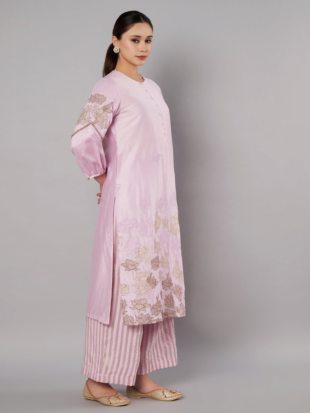 Petal Promise Kurta Set - Pastel Lilac