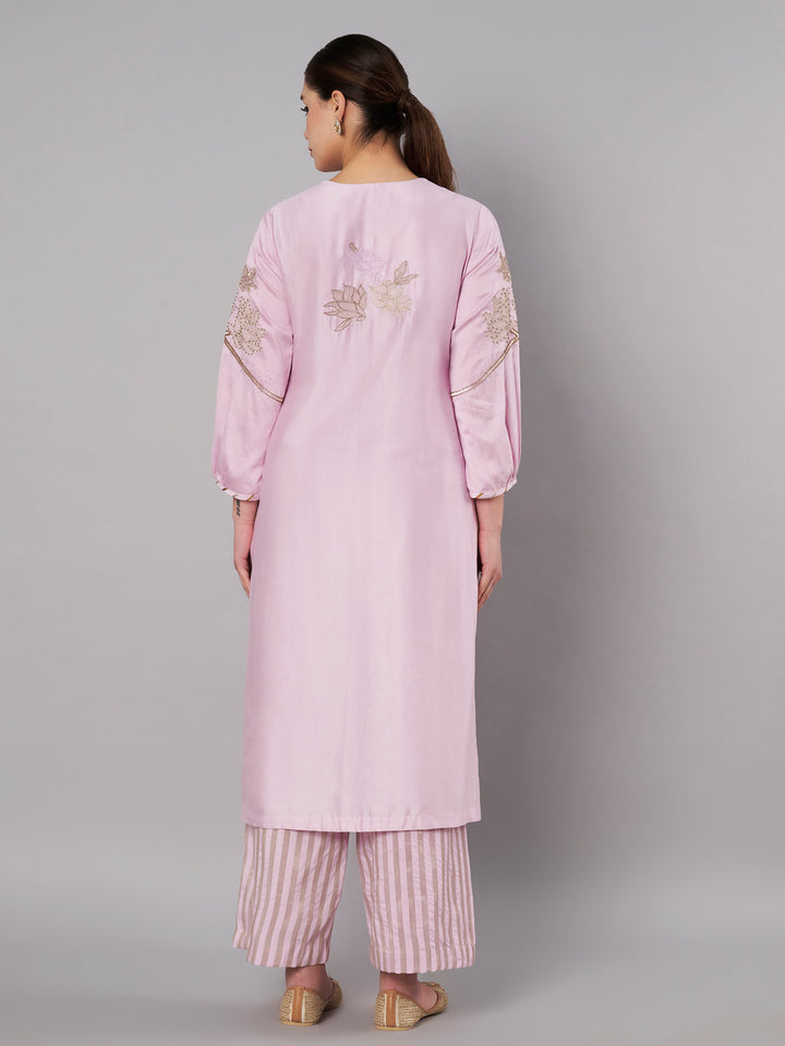 Petal Promise Kurta Set - Pastel Lilac