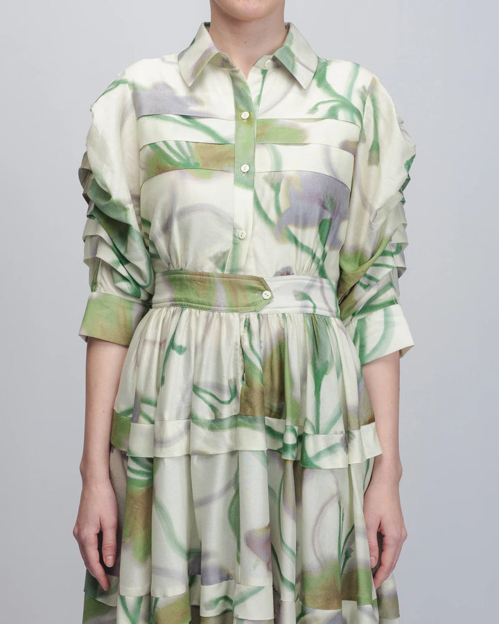 Paron Print Pleated Dress