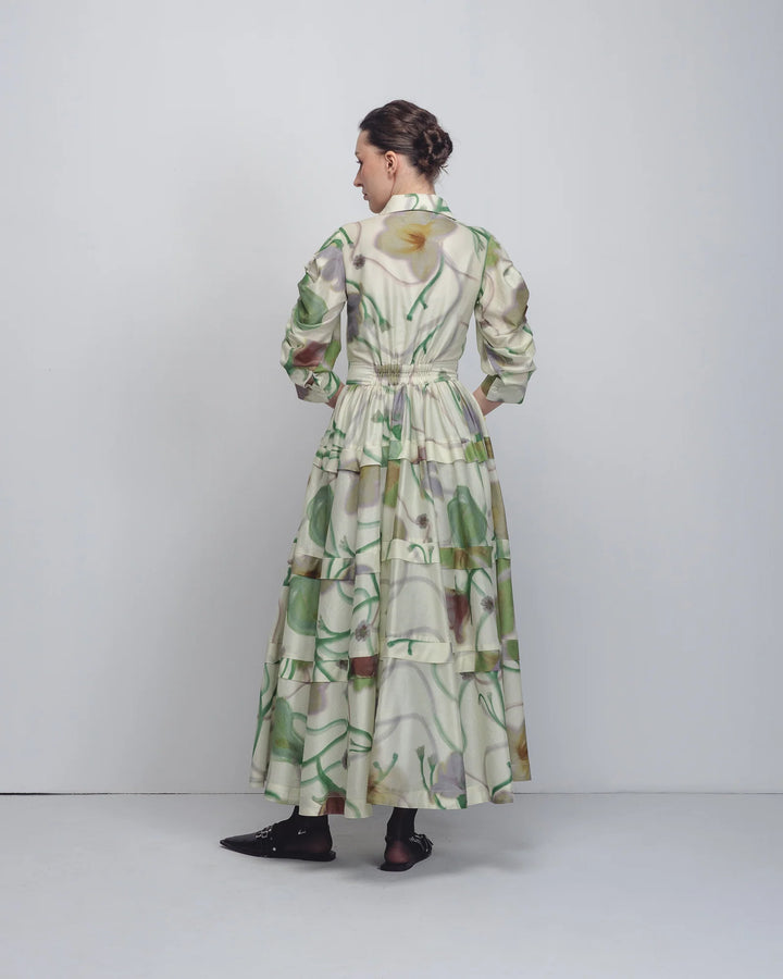 Paron Print Pleated Dress