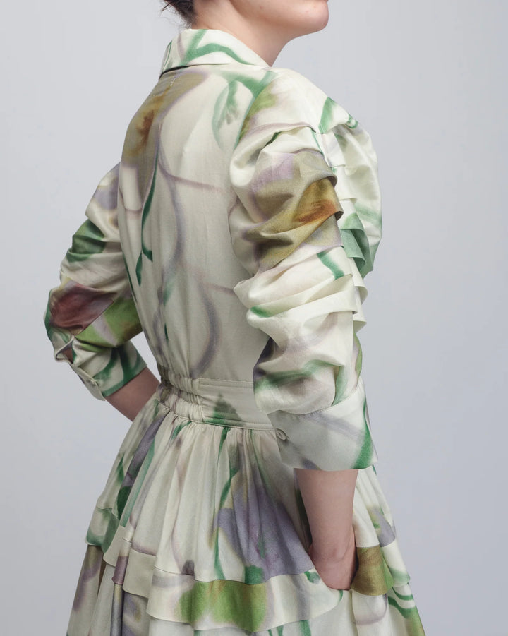 Paron Print Pleated Dress