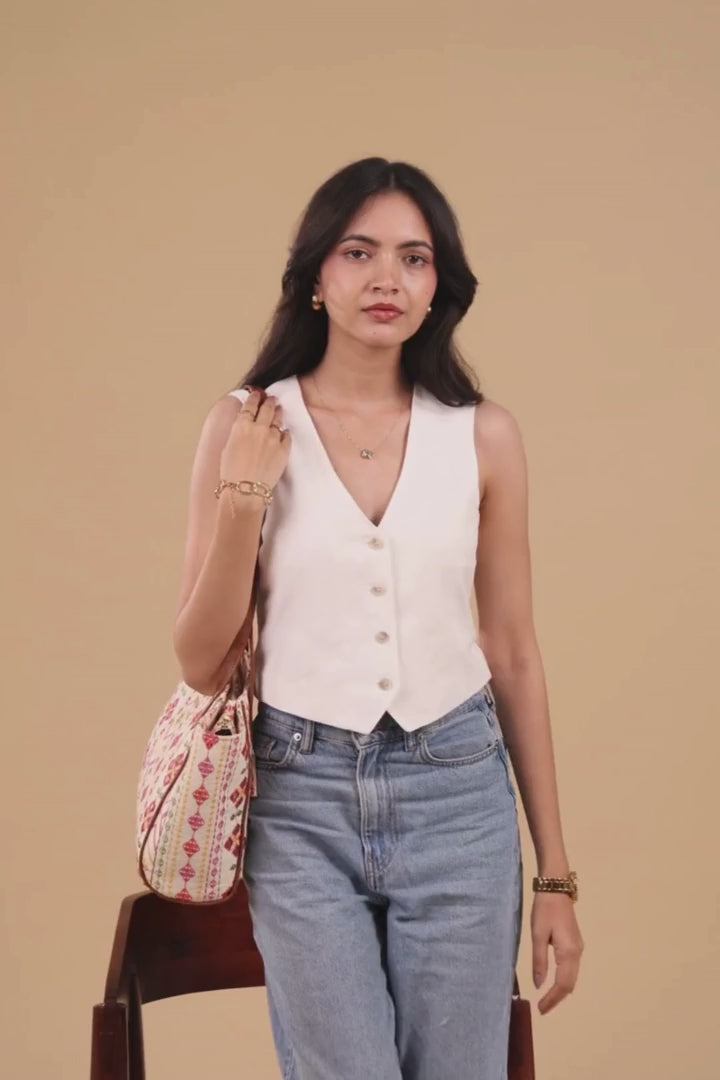 zoey embroidered multicolor tote bag