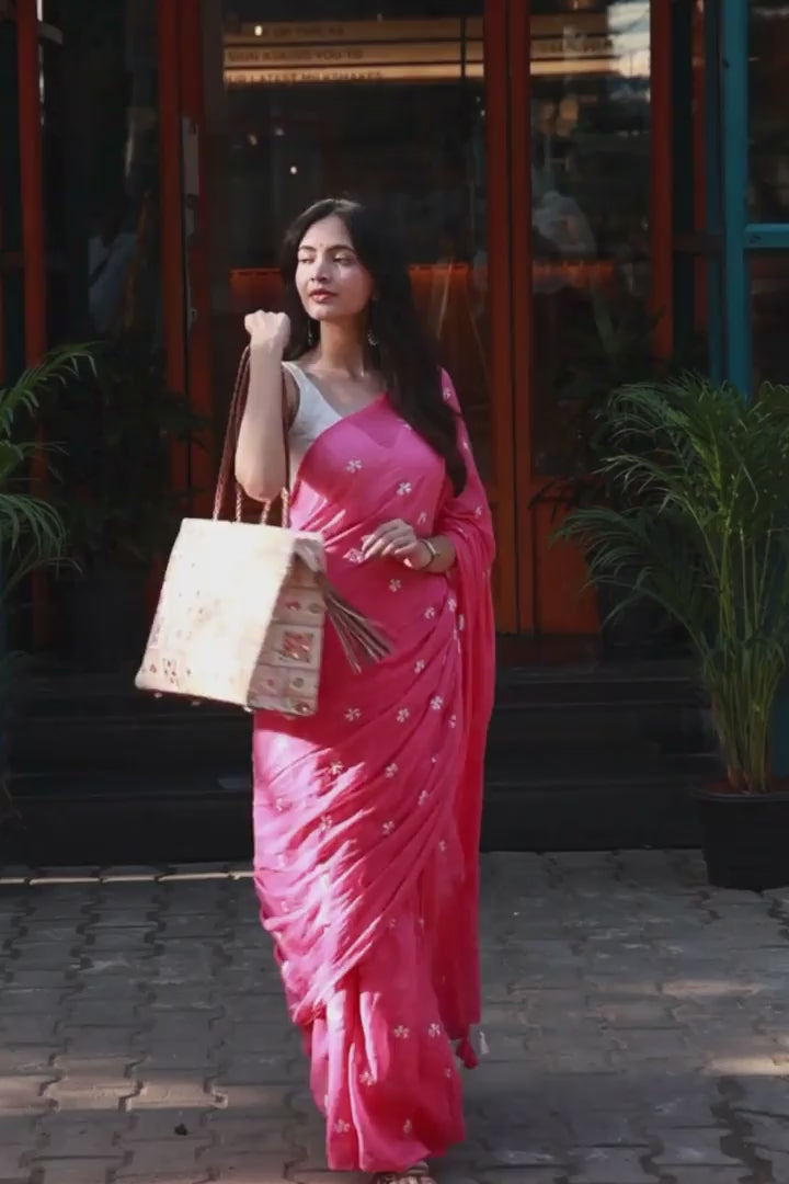 ziana embroidered multicolor box tote bag