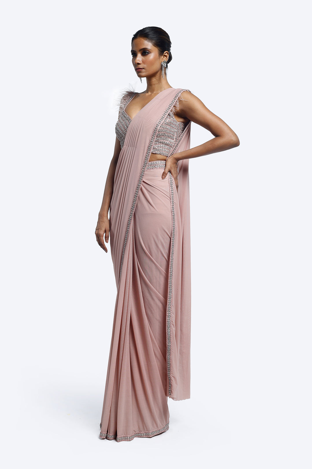 Pink Swan Drape Saree