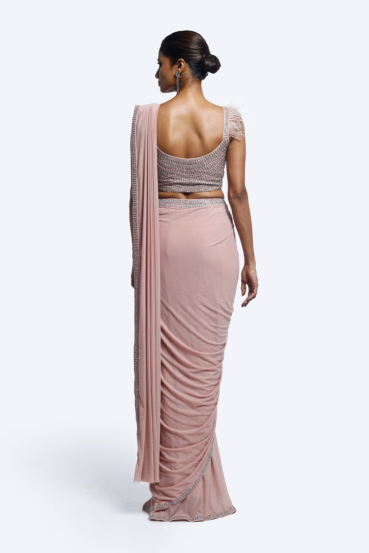 Pink Swan Drape Saree