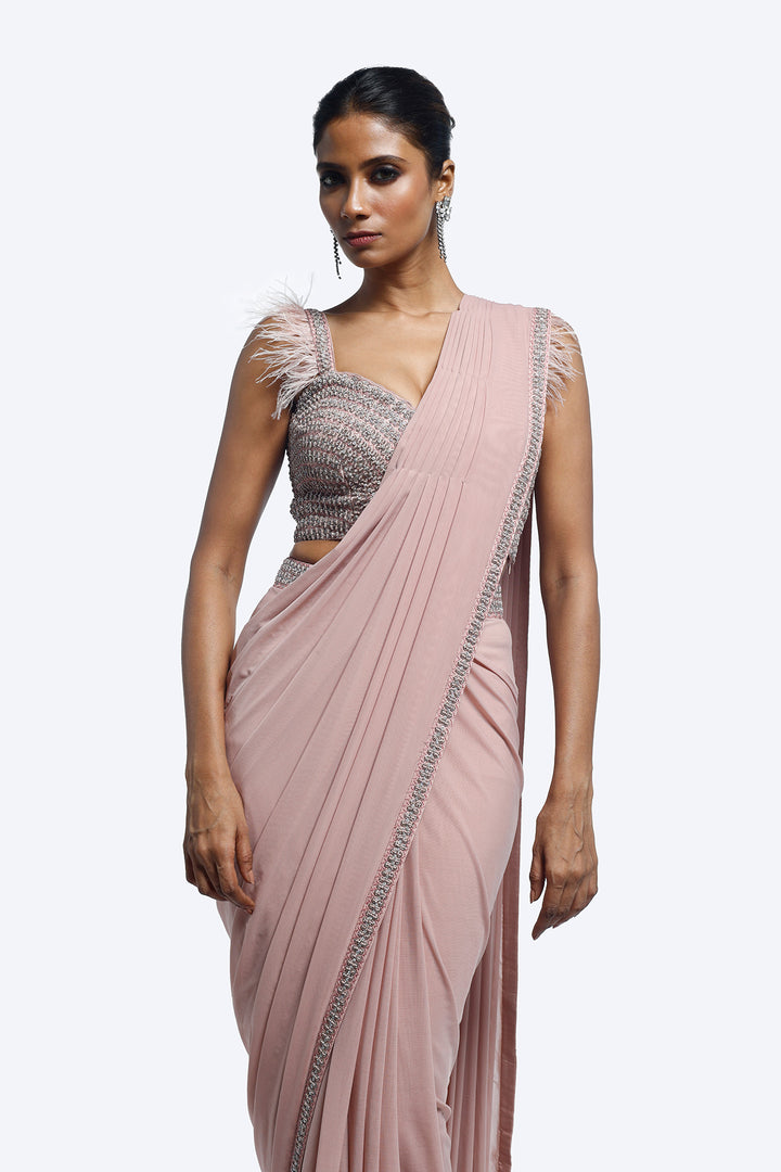 Pink Swan Drape Saree