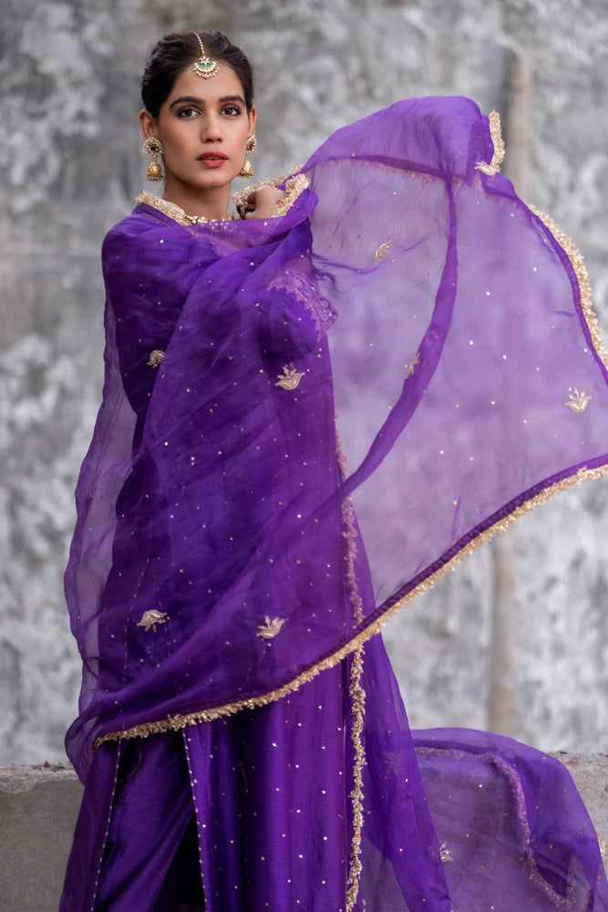 Purple Straight Kurta Set