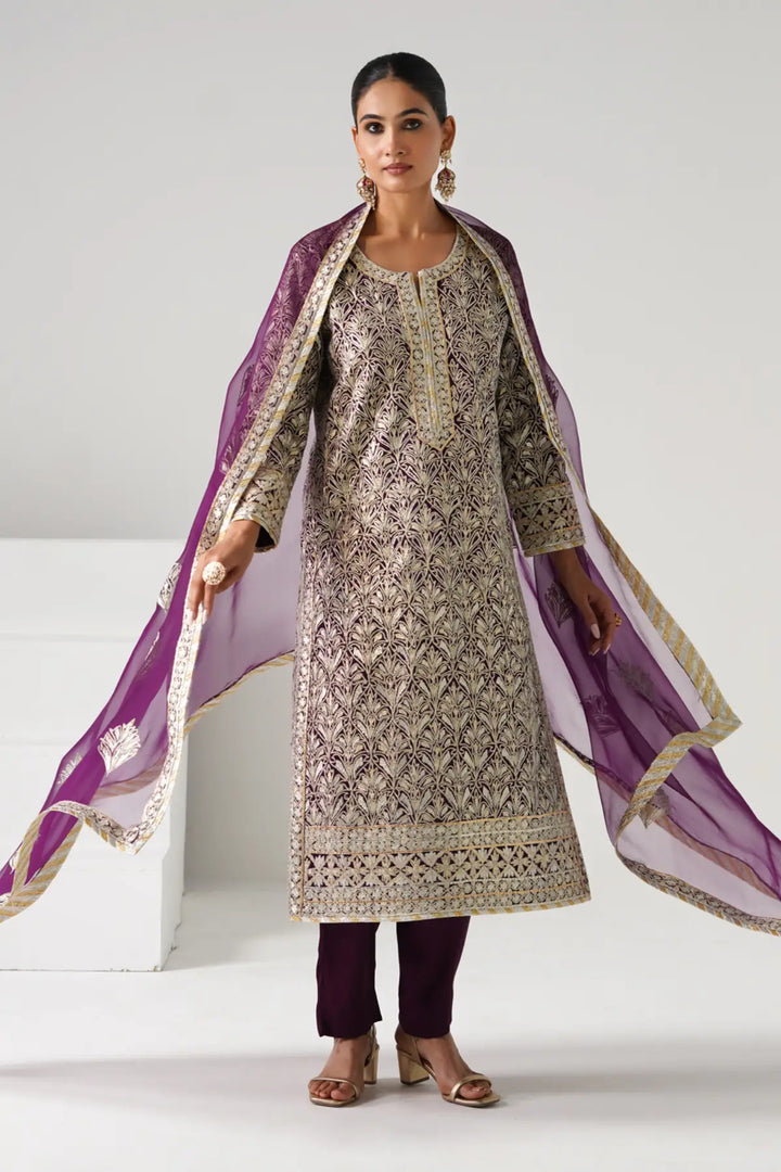 Dilruba - Long Kurta Set - Purple