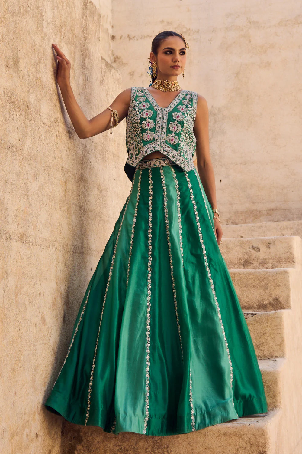Pankhuri Waist Coat - Lehenga Set