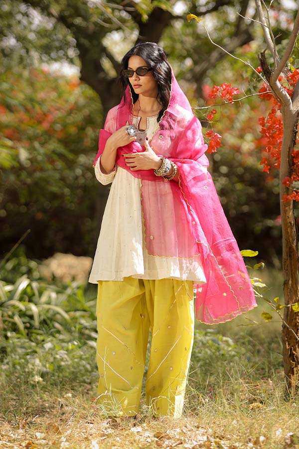 Pearl White Farshi Salwar Set